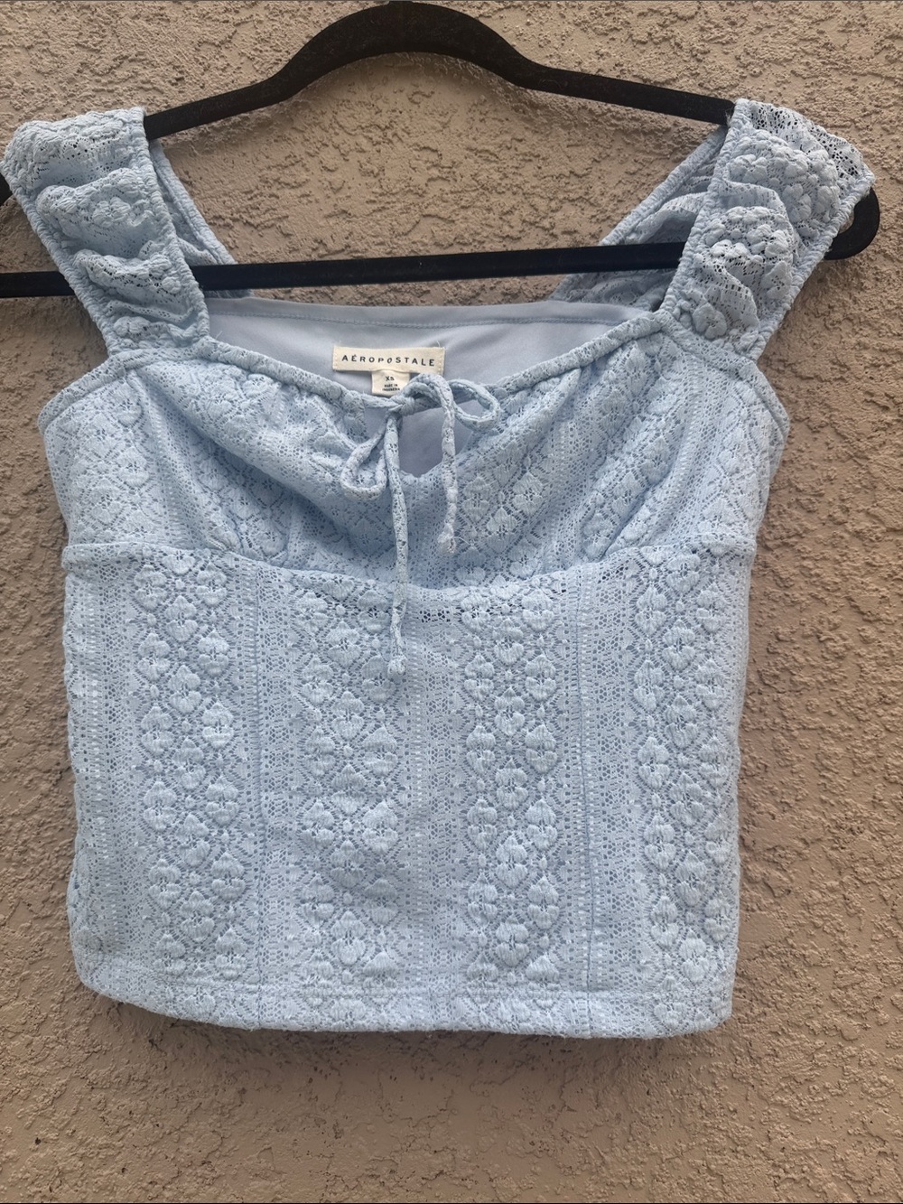 Aeropostale Light Blue Lace Tie-Front Camisole